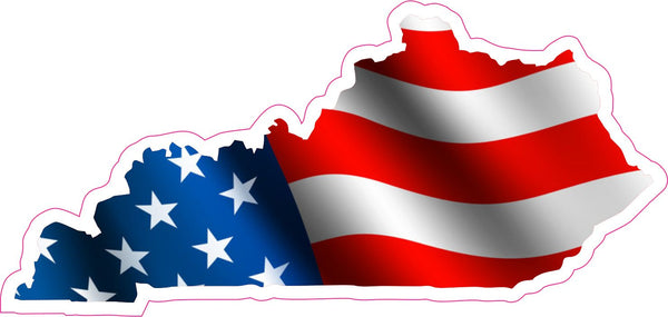 Kentucky State American Flag Vinyl Sticker Decal