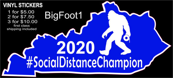 Kentucky #SocialDistanceChampion Vinyl Sticker Decal